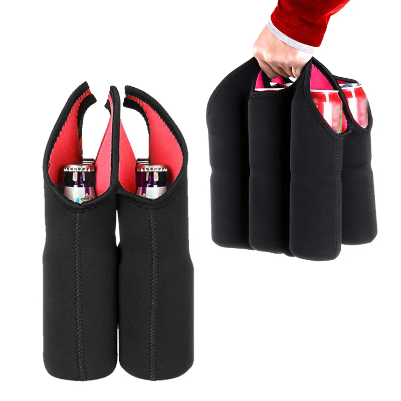 Custom logo Bottles Neoprene Beer Wine Bottle Freezer Bag Cooler Wine-bottle Bag Protect Insulated Cover Beer Cooling bag