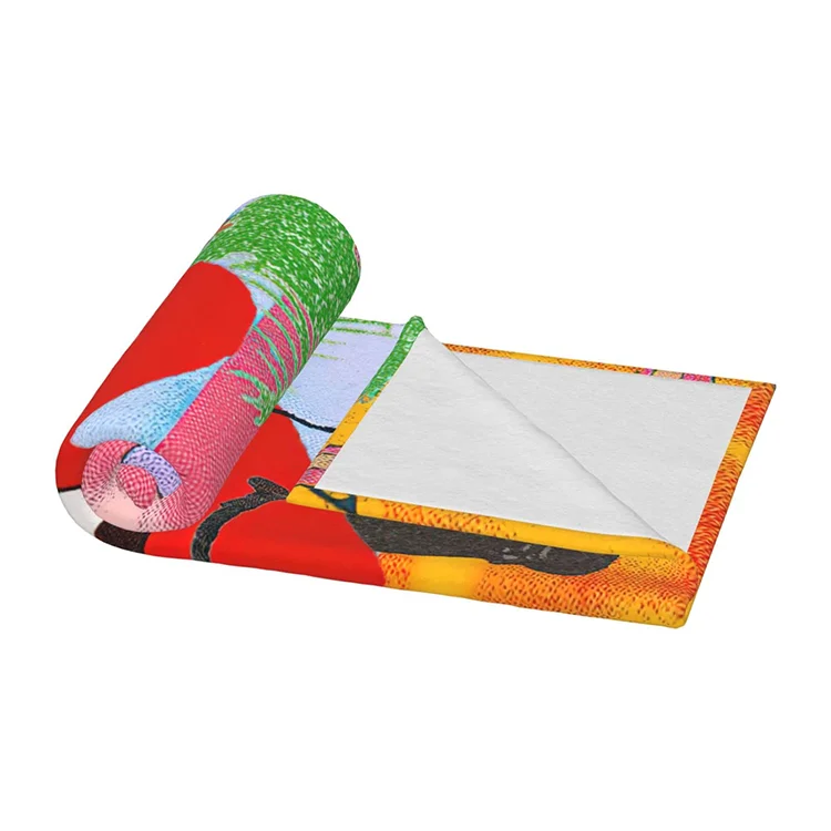 Wholesale Supply Personalized Unique Custom Fleece Blanket For White  bad cute bunny towel Transfer bad bunny blanket