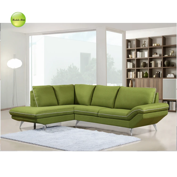 Modern European L Shape Living Room Set Luxury Fabric Sofa Solid Wood Hornbeam from Factory for Villa or Home Use