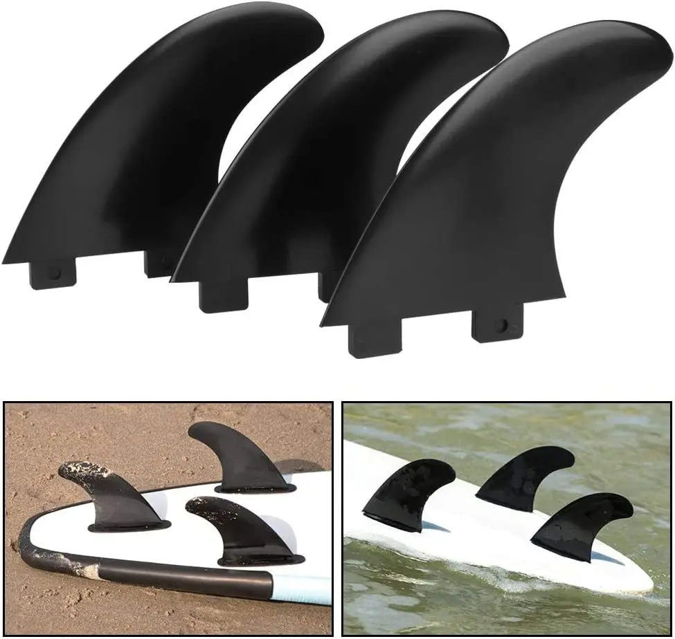 Tri Fins Set Double Tabs Plastic G1G3G5G7 3PCS/SETS Surfboard FCS Fin with Black Accessories