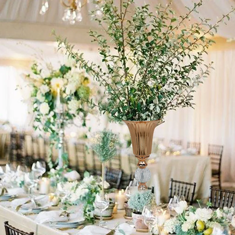 Wedding Props Decorative Iron Galvanized Flower Vase Display Tall Metal Wedding Decoration Flower Stand