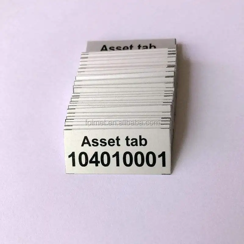 Custom Brand Logo Aluminum Adhesive Sticker Asset Metal Label Bar Code Serial Number Tags
