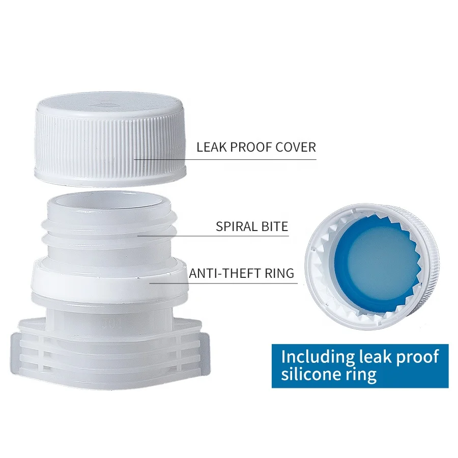 Good quality HDPE plastic spout cap food beverage stand up pouch cap for juice sauce bag