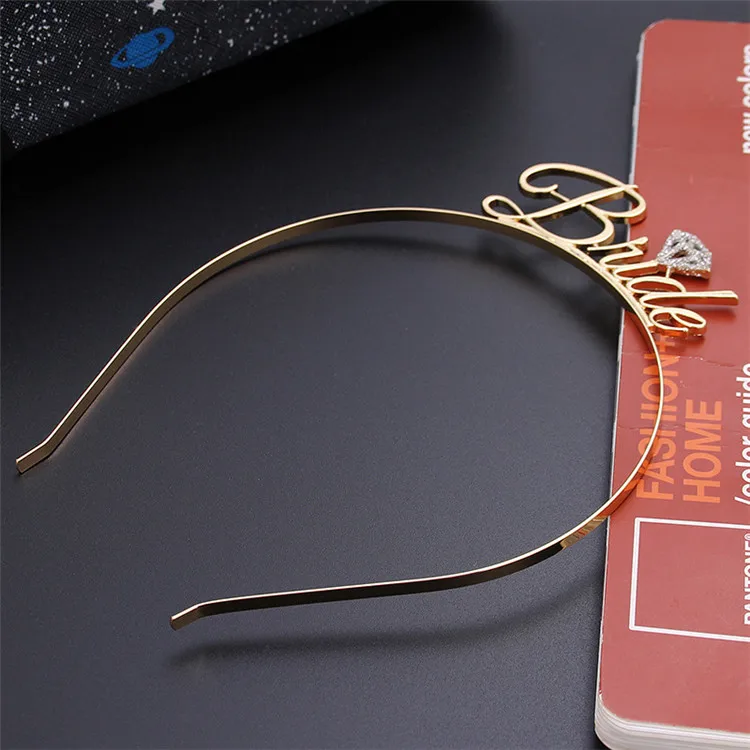 Bachelorette party supplies bridal tiaras wedding party decoration gold metal bride crown