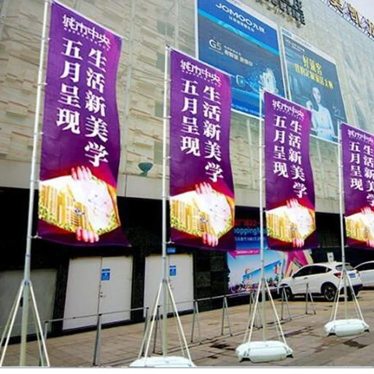 Telescopic Giant Water Injection Base Flag 3m,5m,7m Flag Pole Stand With Flag Banner