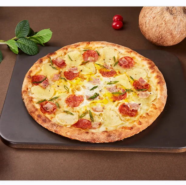 Кухонный камень для пиццы с деревянной ручкой