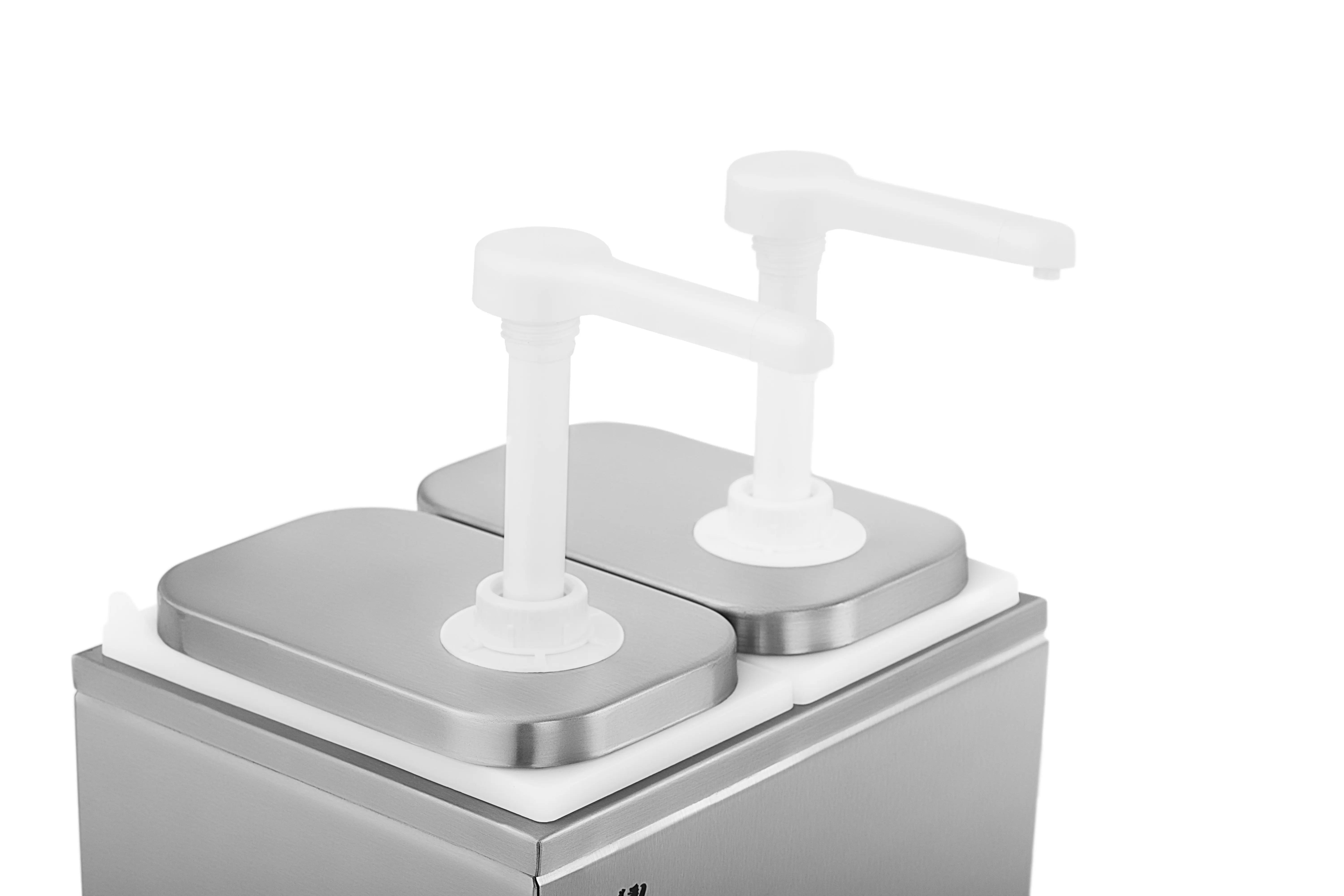 Easy to Use and Clean 2 x 2L Premium Stainless Steel Condiment Dispenser Sauce Vinegar Ketchup Mustard Mayonnaise Dispenser