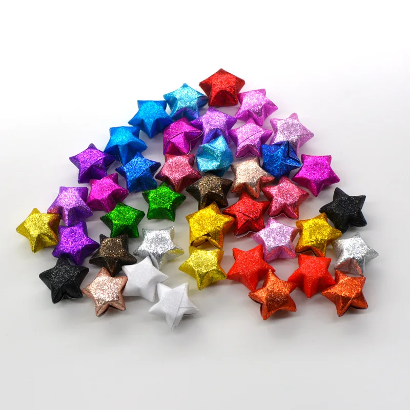 Colorful Glitter Star Strip Origami Set Children Handmade Origami DIY Gift Paper Glitter Origami