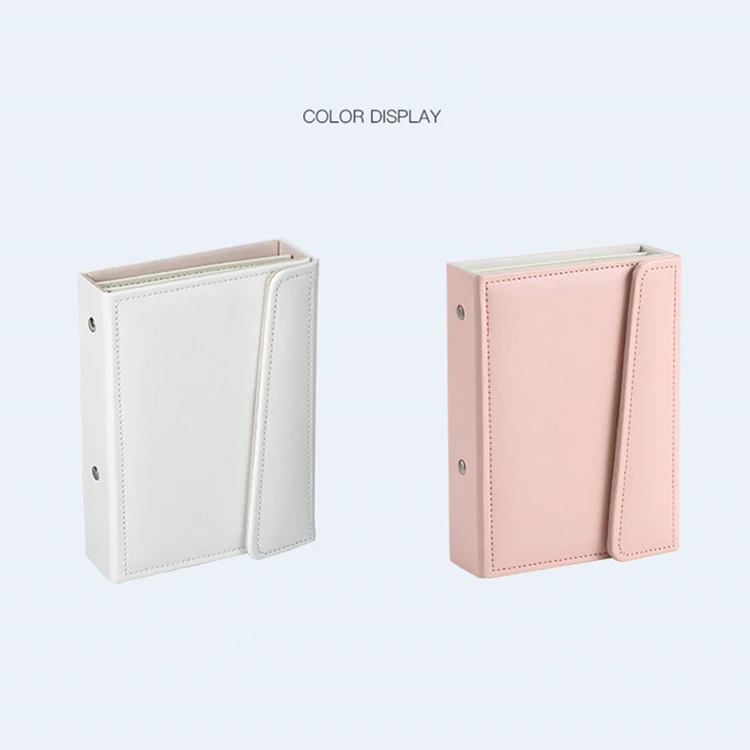 Latest magnetic wholesale high end pink white Leather Earrings Rings Packaging Jewellery Book in stock with mirror