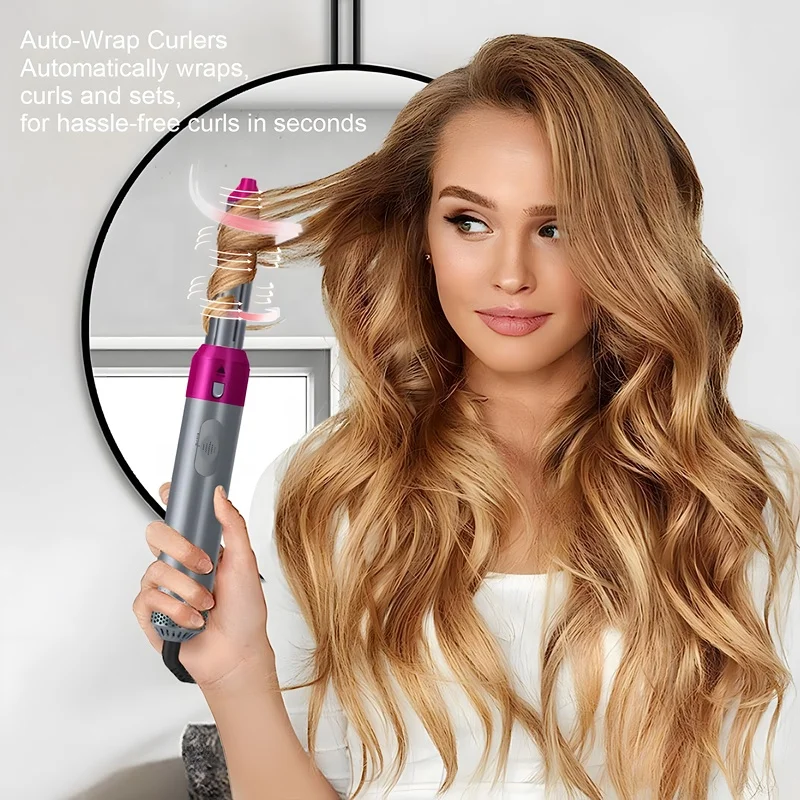 2023 New Electric Straightener Curler Hot Air Brush Blow Dryer 5 in 1 Hair Styler 1000W Hair Dryer Brush Styling Toot Set