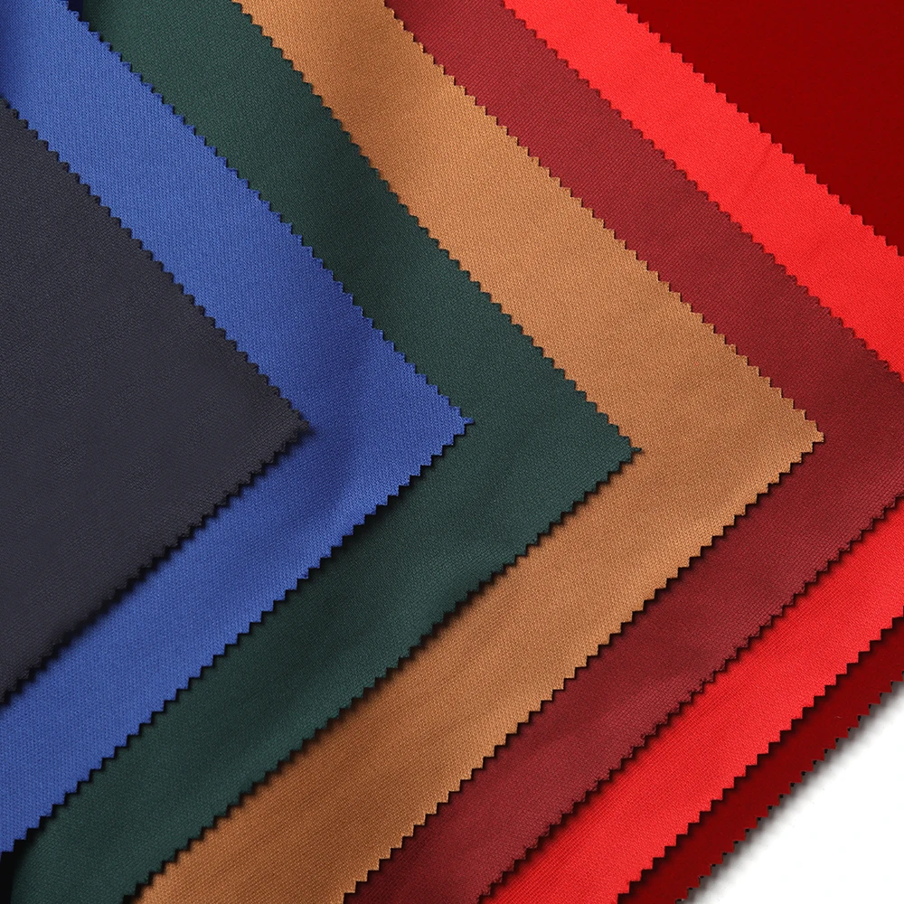 OEM factory supplier solid colors weft plain polyester nylon 210gsm flock velvet fabric textile fabric for clothing