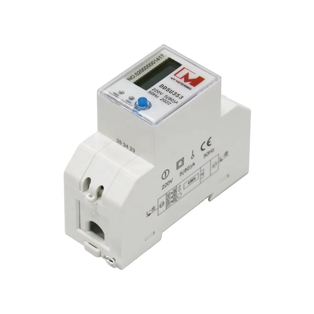 1 Phase 2 wires Modbus Din Rail digital RS485 power analyzer energy meter multimeter power consumption meter