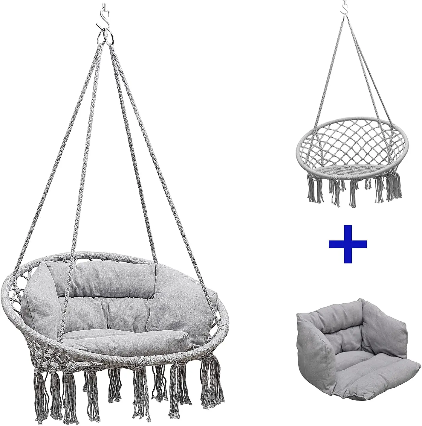 Comfort Hammock Chair Hanging Swing single sofa Chair Hammock Chair with Cushion and Hardware Kit