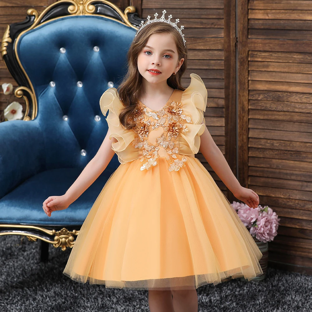 China Factory Price Girls Boutique New Fashion Clothing Kids Birthday Party Dress Children Frocks 311