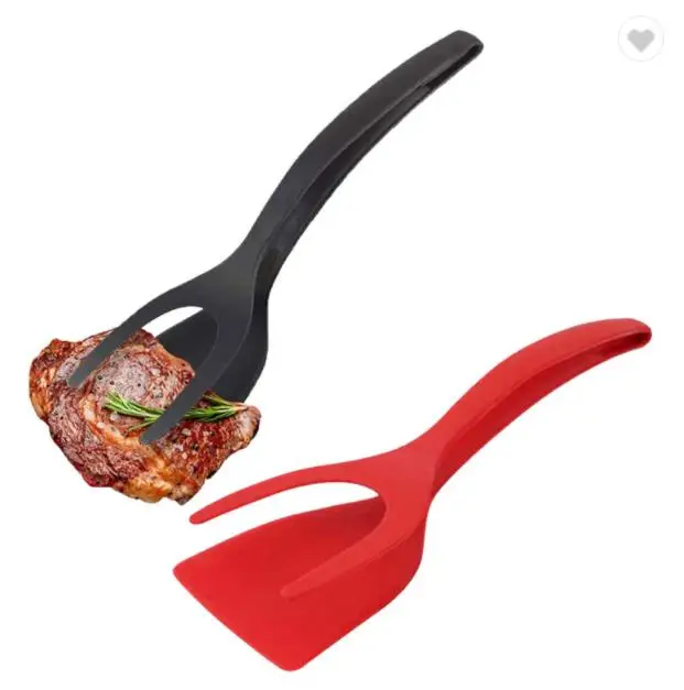 Hot sale 2 in 1 spatula kitchen combination steak clip cooking spatula spatula silicone kitchen tool