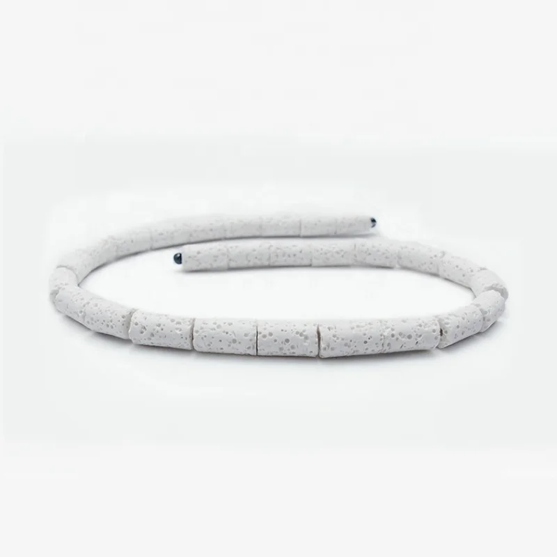 column shape lava natural stone loose beads for jewelry making full strand wholesale