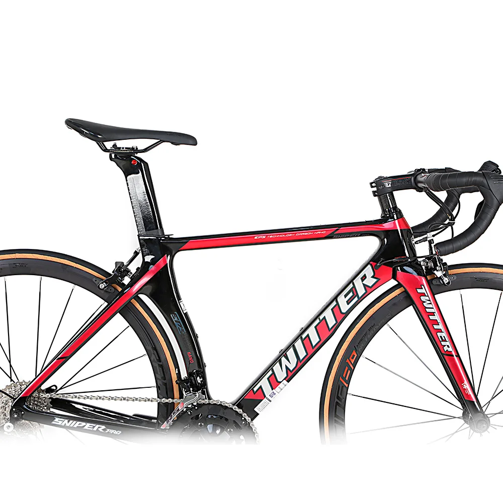 Chinese twitter 700C road bike with carbon fiber aero frame 22 speed groupset complete carbon racing road bike