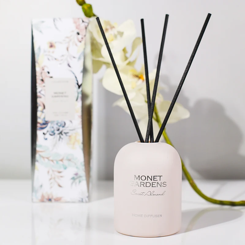 M&SENSE 200Ml With Flower Pattern Box Sweet Almond & Mimosa Long Lasting Essential Oil Reed Diffuser