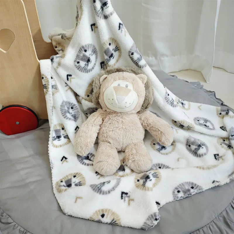 Детское одеяло + плюшевый чехол для младенцев и новорожденных, Подарочная коробка, игрушки, Коралловый Бархатный Чехол для четырех сезонов, Набор цветных коробок