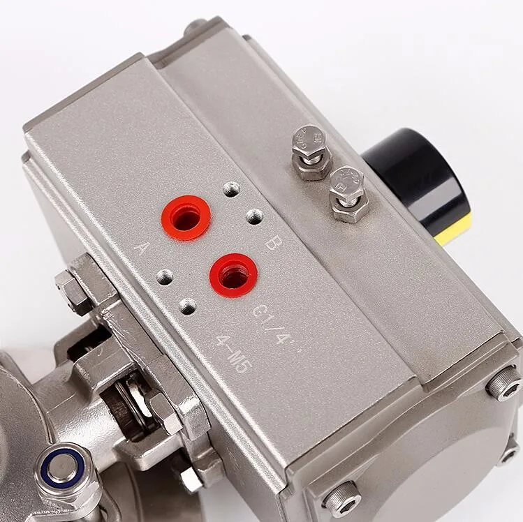 
china dn20 2 inch 4 inches 3 inch stainless steel 304 316 3 way 3pc 3 pieces Pneumatic ball valve 