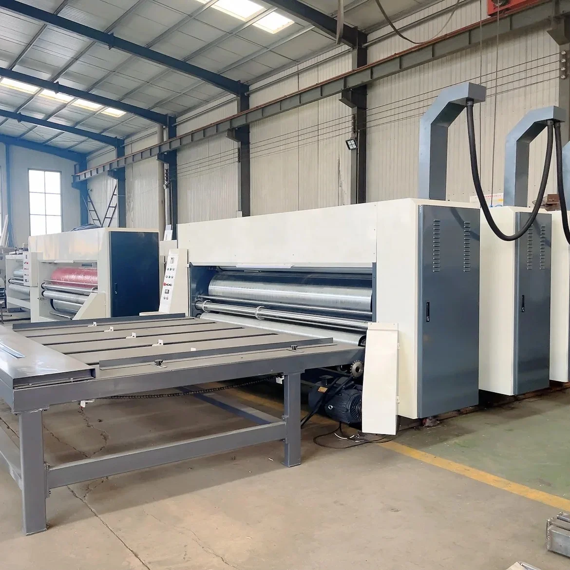 IPACK Chain Feeding Corrugated Cardboard Carton Box Flexo Printing Die Cutter Slotter Pizza Box Making Machine Price