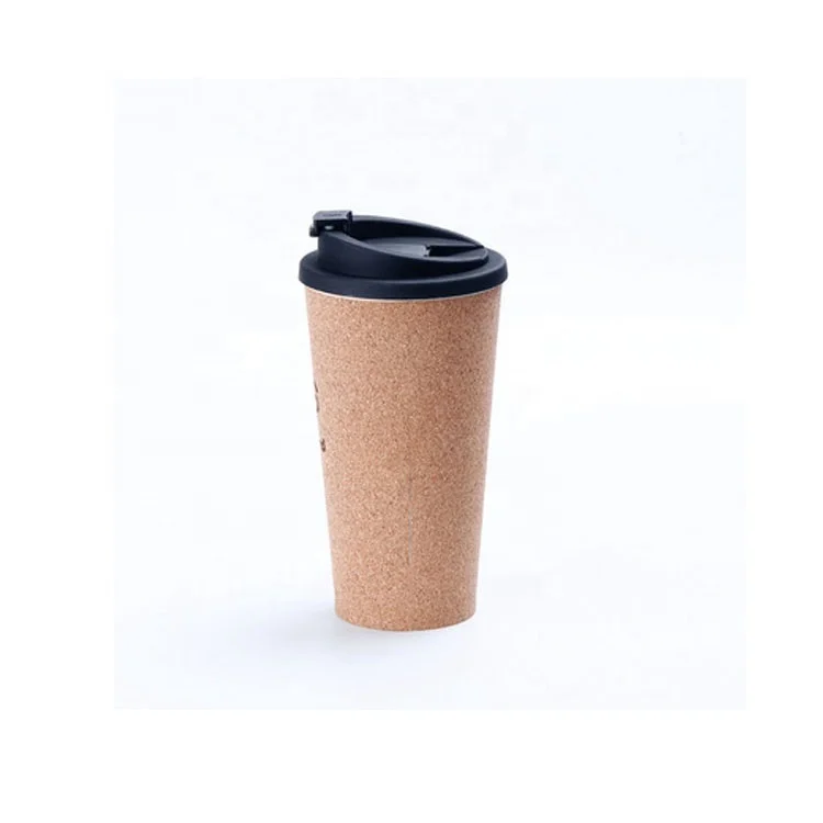 Eco Friendly Cork Cup Biodegradable Coffee Cup With Cover Customize Logo