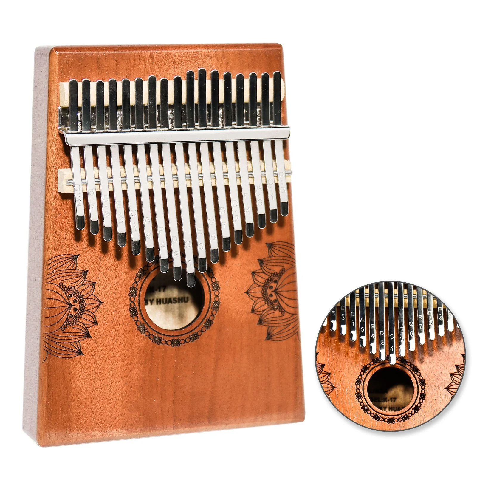 Exquisite Finger Thumb Piano Marimba Musical good accessory Pendant Gif Kalimba 17 Key Kalimba(Red Brown)