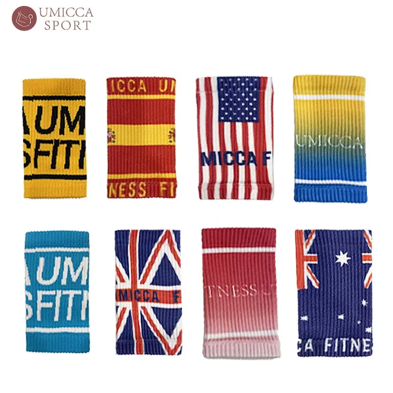 Verchoo Custom Logo Embroidery Tennis Basketball Gradient Color Wrist Bands Elastic Sports Towel Wristband Sweatband