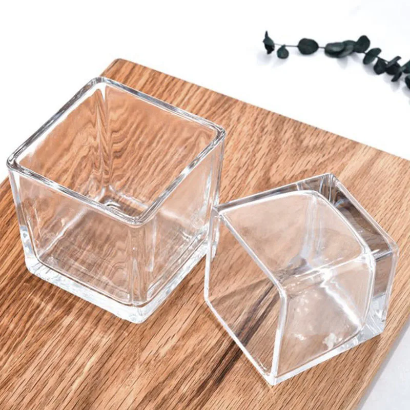 Clear Cube Vase for Wedding Centerpieces Home Party Decoration Square Glass Candle Holder jar