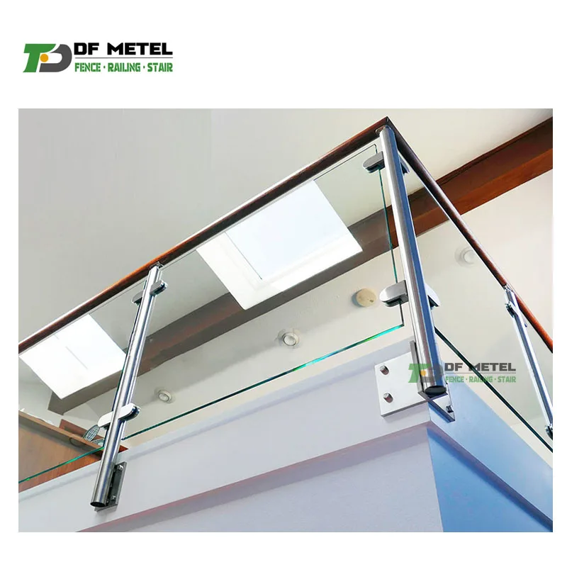 DF Top-ranked balustrade 304 316 glass fittings balcony aluminium rail outdoor balcony  railings adjustable glass clamp