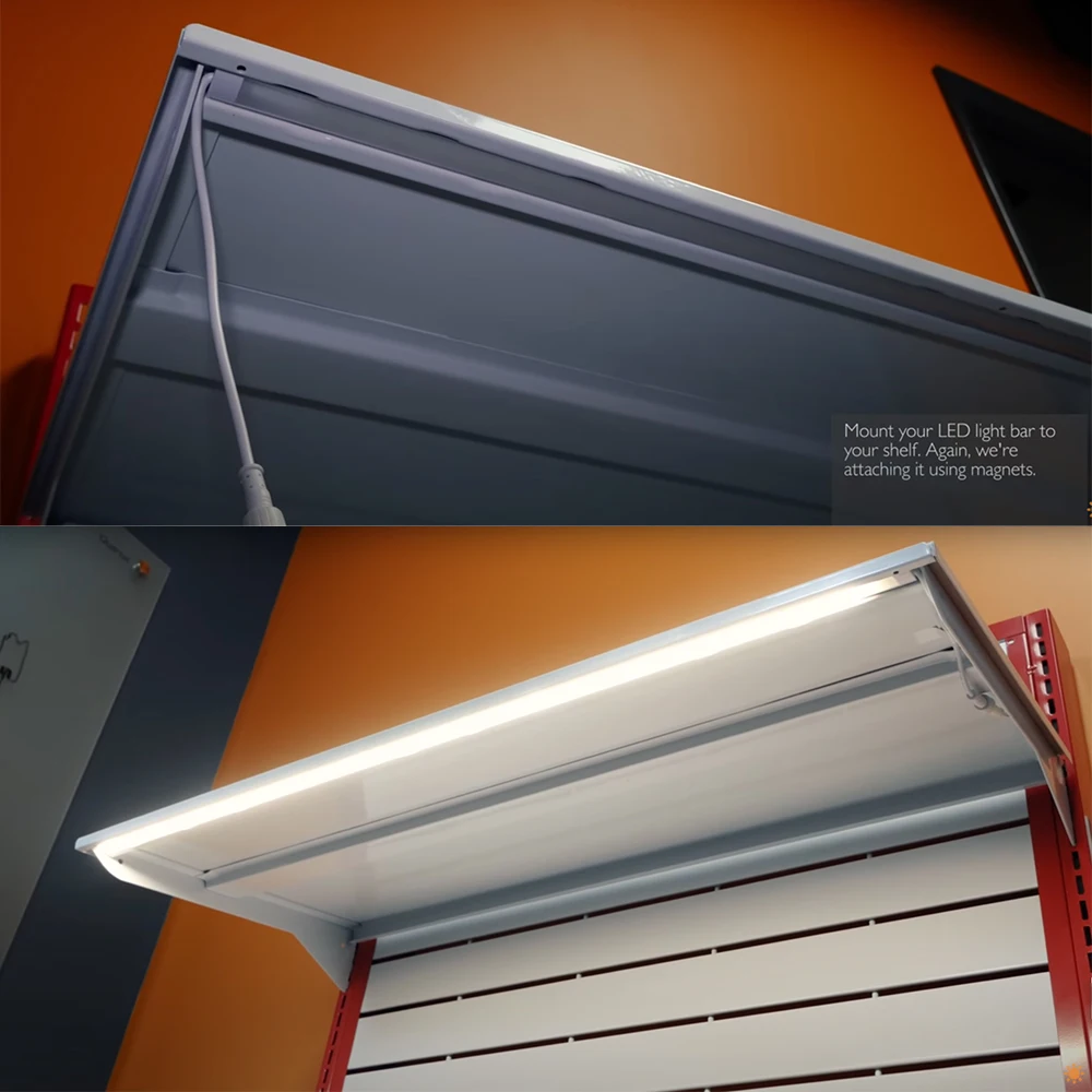 Supermarket Retail Display Racks LED Strip 5050smd 3000K 4000K 6000K Magnetic LED Light Bar Gondola Shelving Lighting