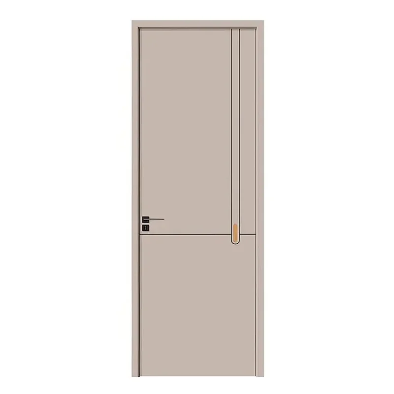 Hot sale soundproof Interior Door modern design slab Wood Plastic Door Wooden Panel WPC Interior Door for house interior