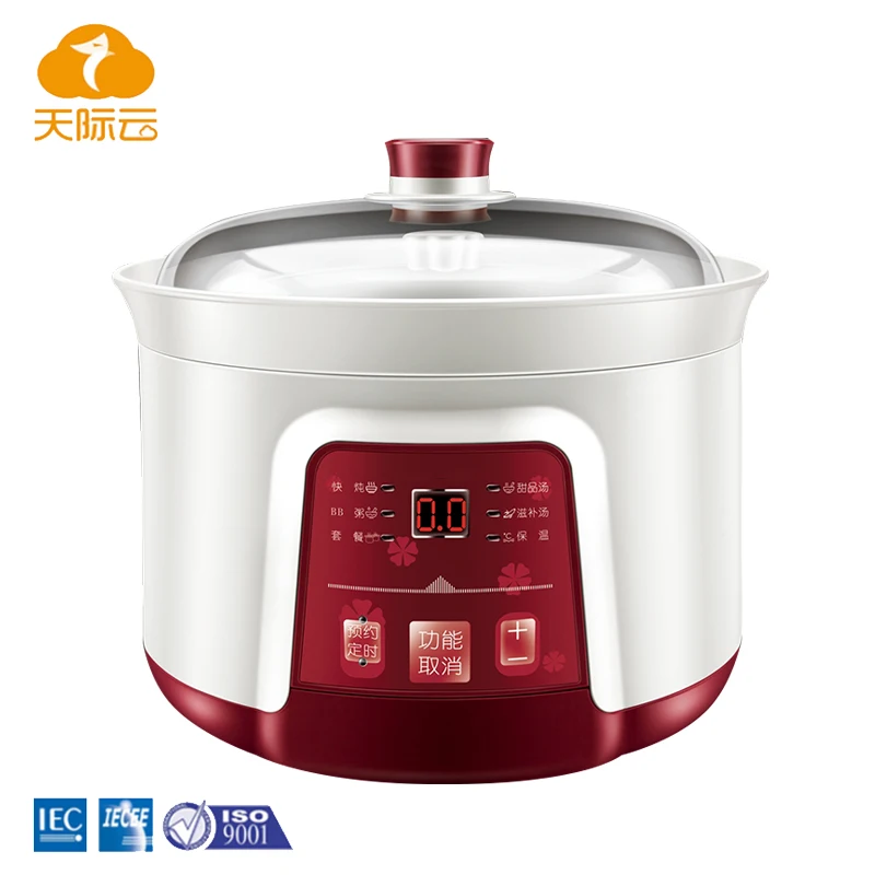2.2L 400W Digital Timer Control Electric Ceramic Inner pot multi cooker Slow Cooker
