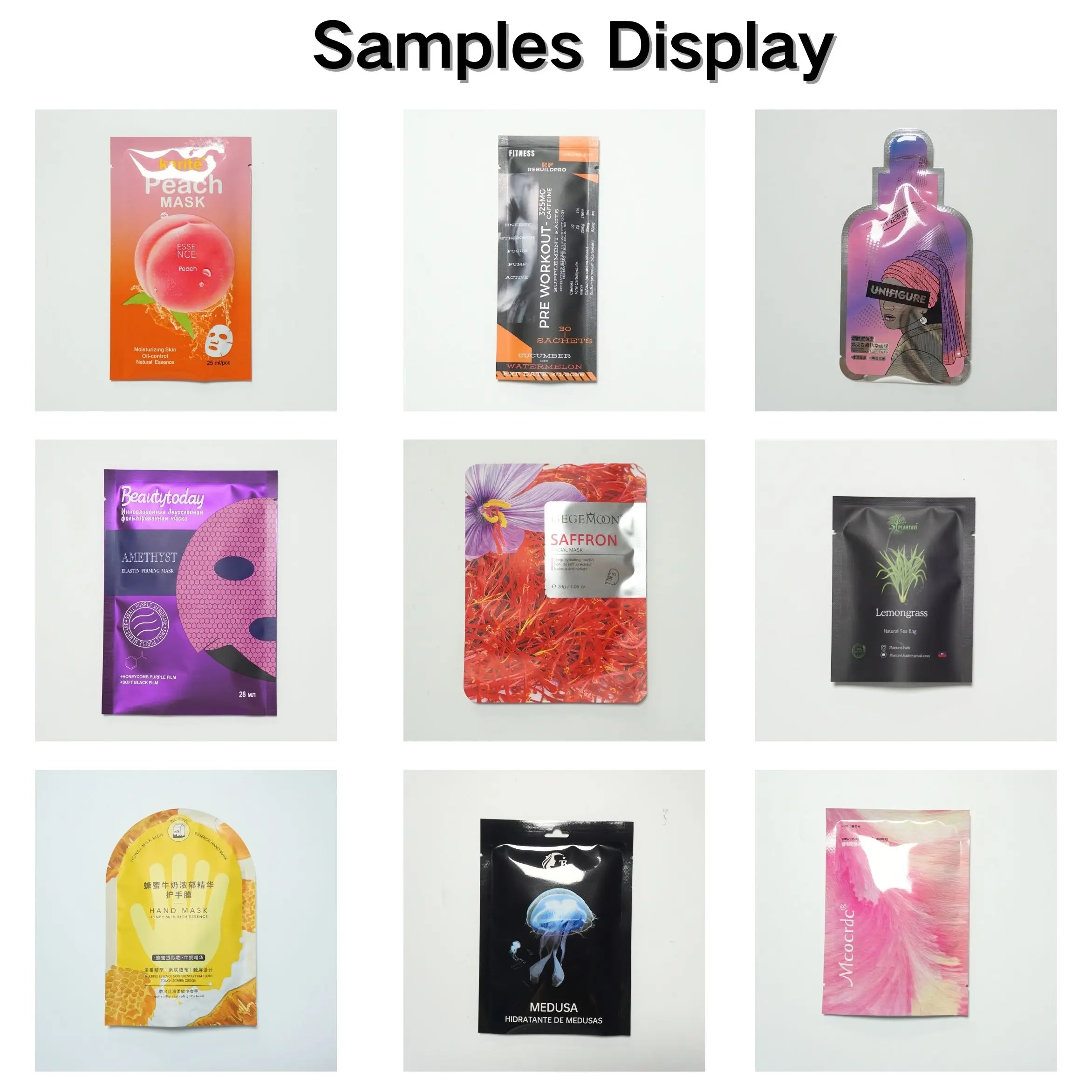 Custom woman condom foil packaging tea sample 3 side heat seal sachet food grade biodegradable transparent packaging for condom