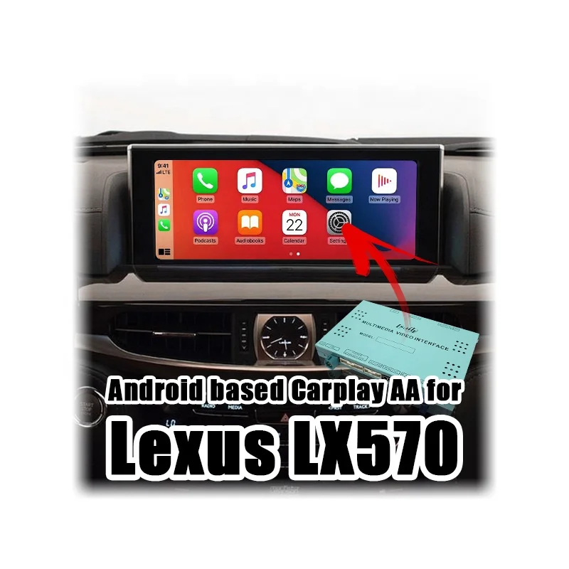 Android CP AA interface box for Lexus LX570 LX450d with navigation 2014- video interface Lsailt with wireless auto