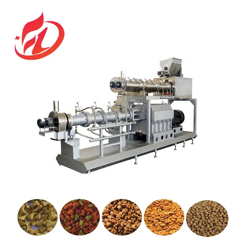 Full Automatic Pet Food Production Line Cat Kibble Dry Dog Food Pellet Processing Extruder Making Machine