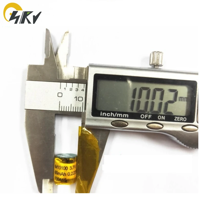 
Small Cylindrical 10100 3.7V 60mAh Lipo battery for rechargeable WTS earphone 