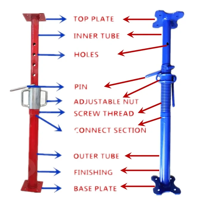 10 Factory Ranpu High strength Adjustable  shuttering jacks Steel  Prop For Building Construction