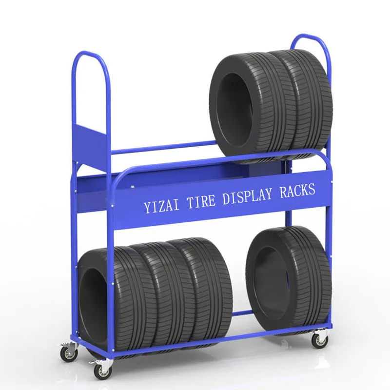 Customizable Metal Car Tyre Stand Rack Storage Tire Advertising Trade Show Tire Display Rack