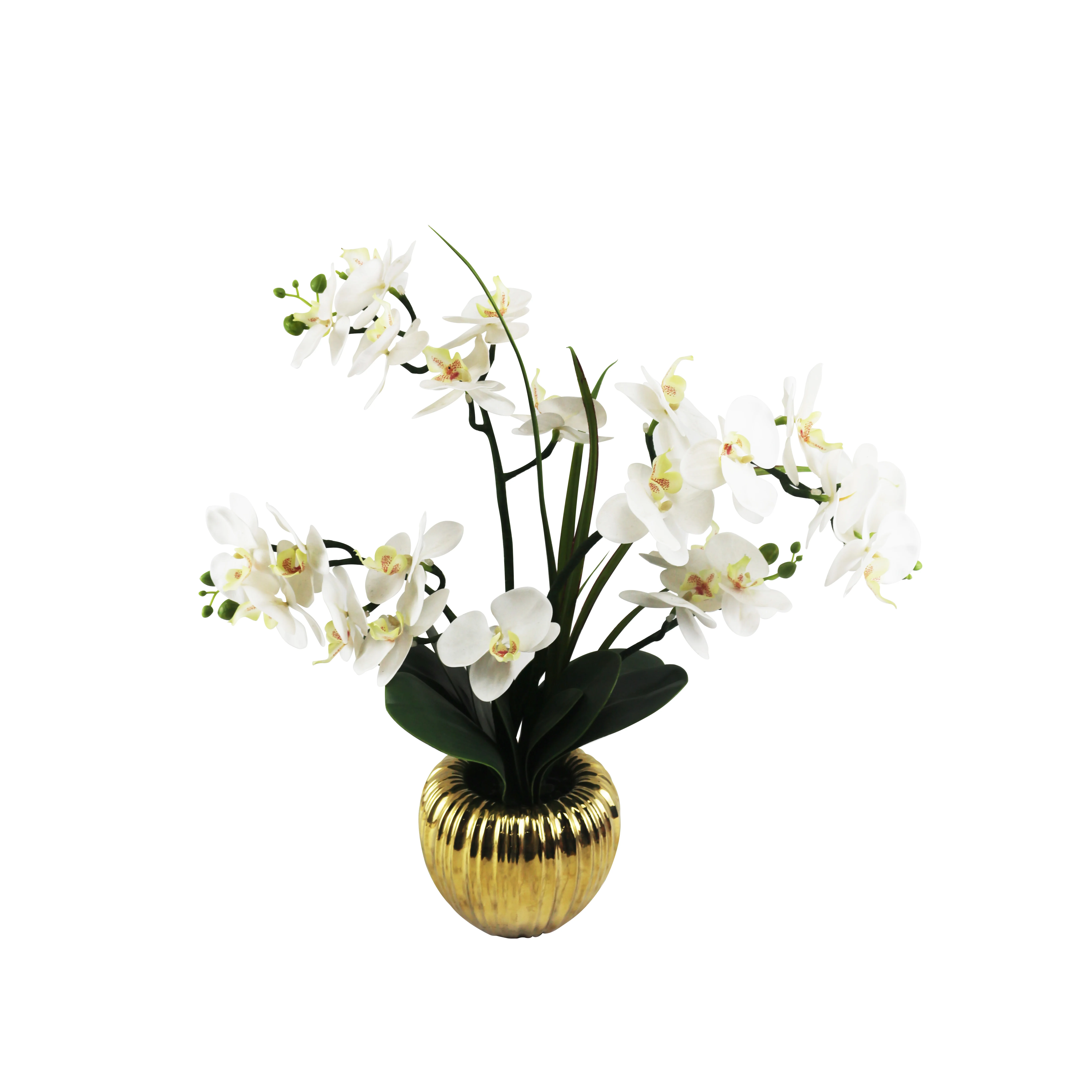 New Style Orchid Real Touch Forever Flowers Plant Pot Decorative Artificial Flowers