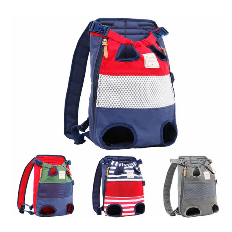 High Quality Outdoor Durable Canvas Pet Dog Backpack Carrier bag for dogs and cats with 4 feet Pet Travel Bag