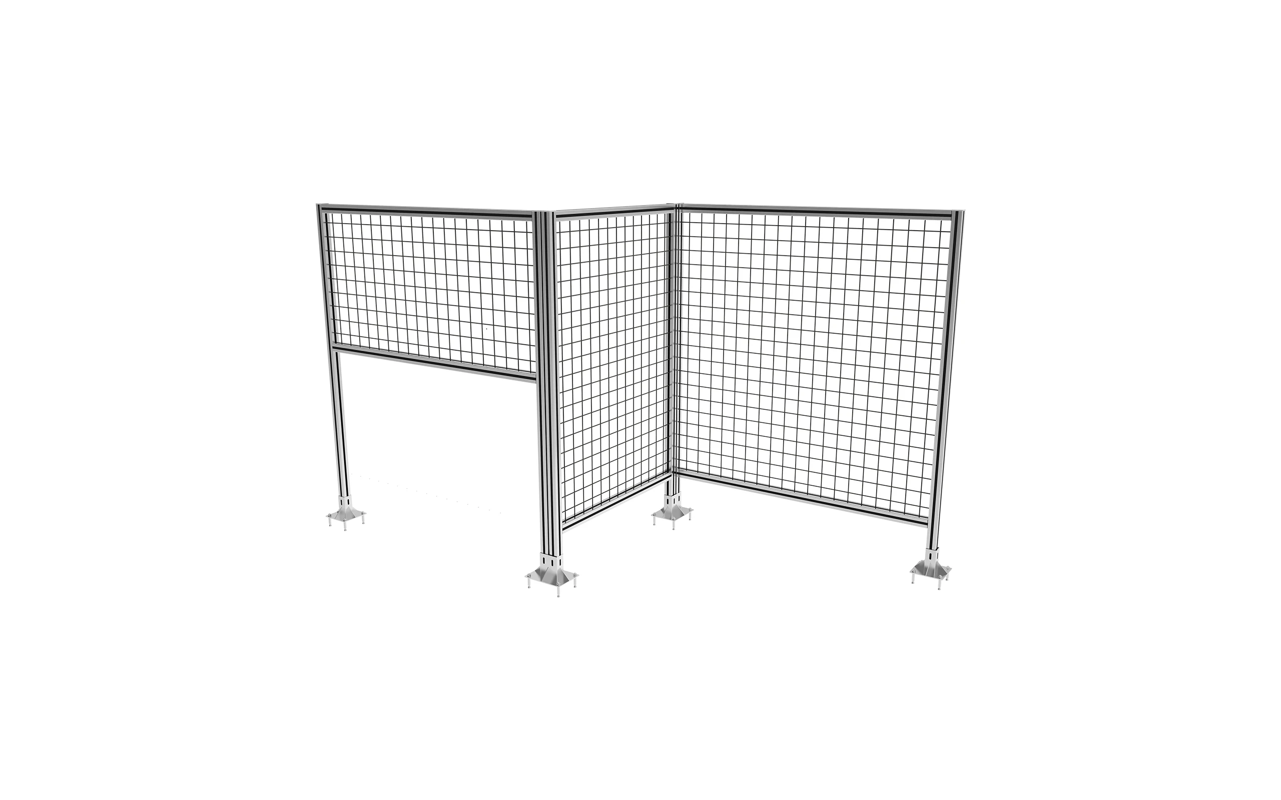 Vichguard Machines and Robot Workshop Protective 1800*600 Wire Mesh Aluminum Fence with Wood Frame Strut Aluminum Profile Fence