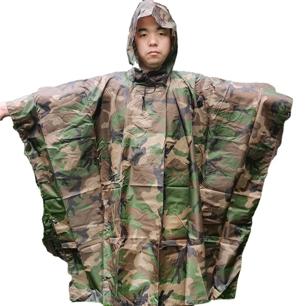 MITO Waterproof Camouflage Raincoat Poncho Camo Tactical Adults Men Rainwear Rain Poncho For Adults