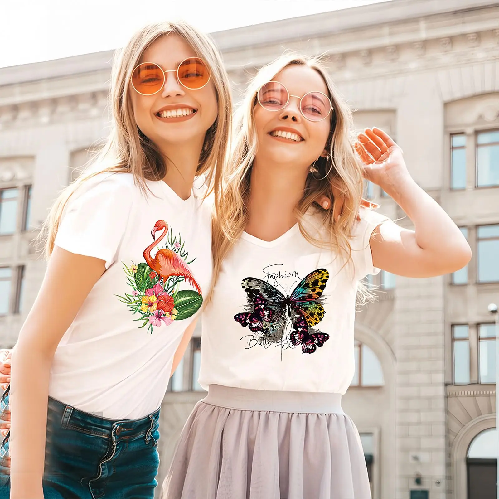 Spring/Summer Iron Sticker Flower Butterfly Flamingo Iron Heat Transfer Printing Cute Cartoon Iron Sticker Clothing T-shirt