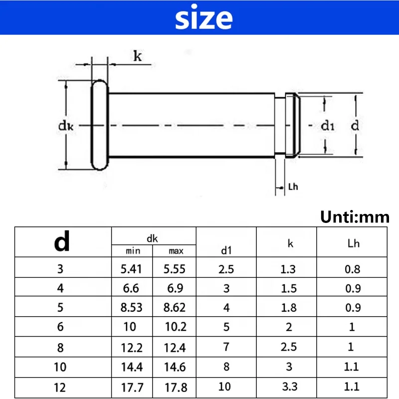 304 Stainless Steel Pin Flat Head Slotted Pin Circlip Pin Positioning Cylindrical PinWith Circlip M4 M5 M6 M8 M10 M12