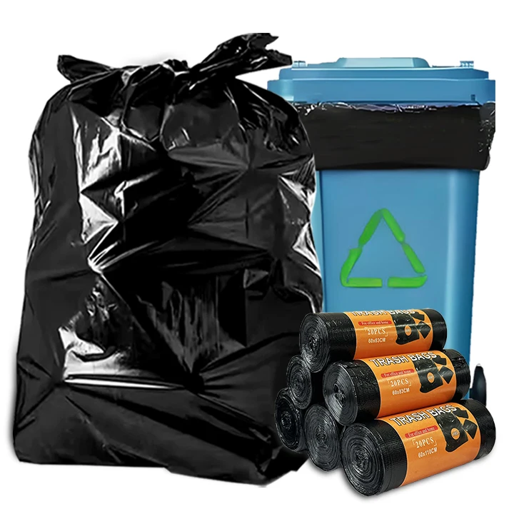 Heavy-Duty 42-Gallon Black Plastic Trash Bag Contractor Bag 3 Mil & 4 Mil Thick Construction Grade PE