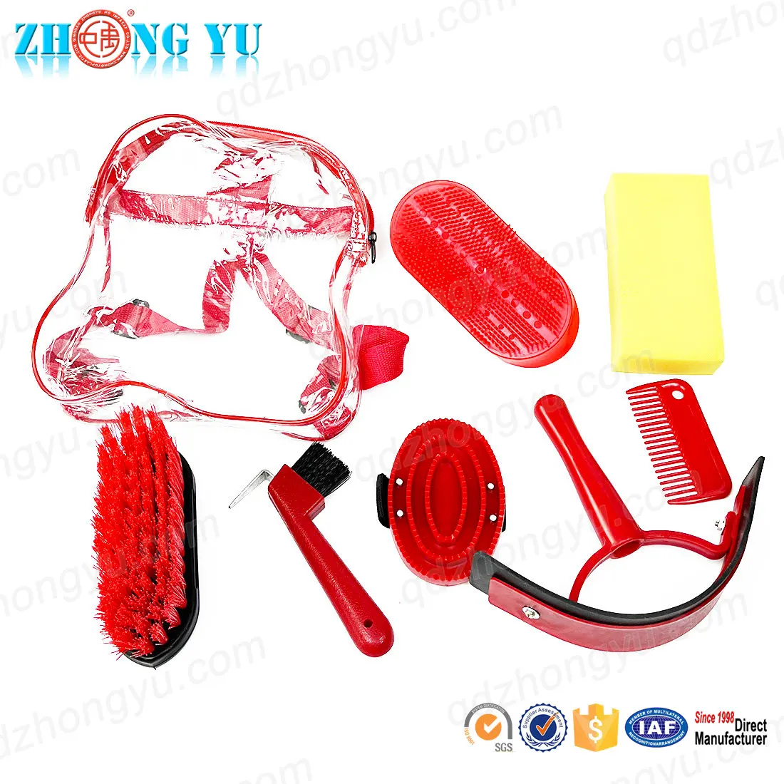 Wholesale Equine Equipment Products Hoof Pick Wood Wooden Horse Shampoo Hair Brushes Kit Set Horse Accessories