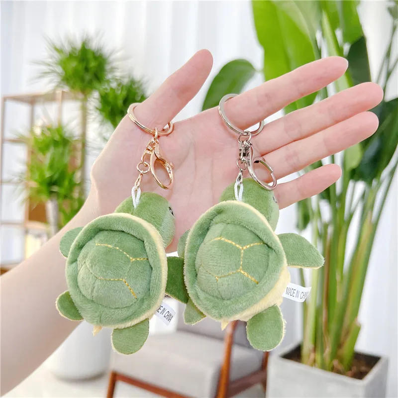 Cute turtle plush toy key chain wholesale high quality turtle pendant doll keychain