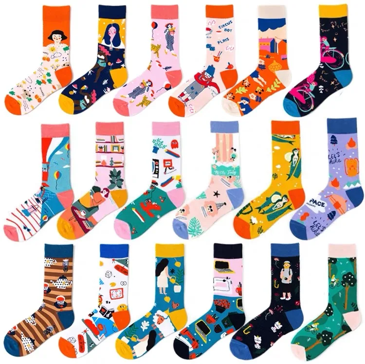 Customized Professional Design Happy Custom Colorful Jacquard Sox Funny Socks Happy Man Socks