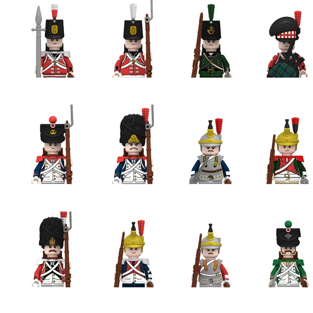 Block Britain Infantry Soldier Royal Navy Sailor French Fusilier Scottish Bagpiper Mini Characters Bricks Boys Toys